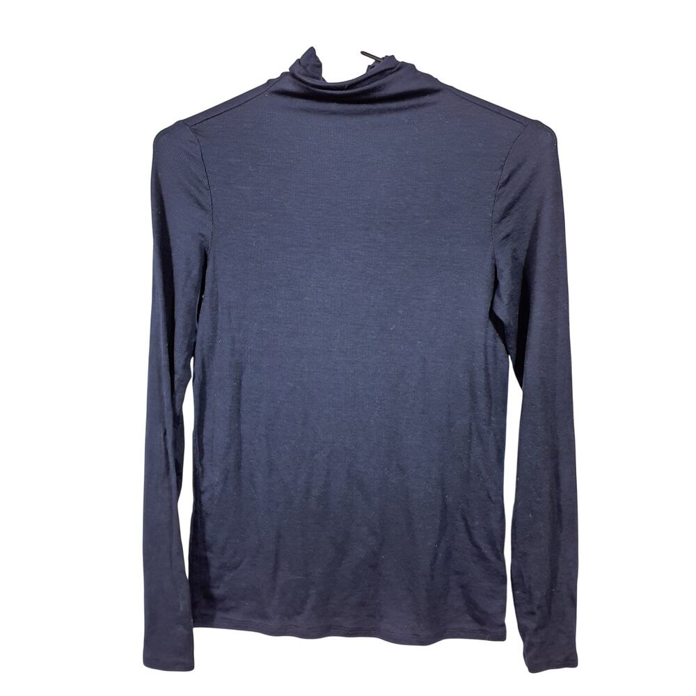Ag Denim Jeans Ribbed Navy Chels Turtleneck Top Size S